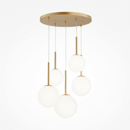 Lampi suspendate - Lampa suspendata BASIC, auriu/alb, 5*E14, diametru 58 cm - MAYTONI
