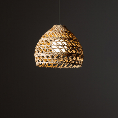 Lampa suspendata RATTAN S, lemn/alb, 1*E27, diametru 40 cm - NOWODVORSKI [1]