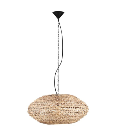 Lampi suspendate - Lampă suspendată BOLA, lemn/negru, 58 cm - Nova Luce