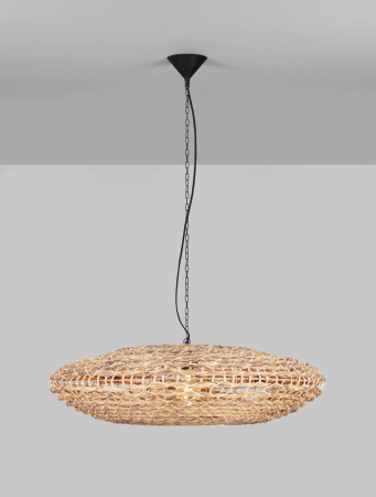 Corpuri de iluminat - INTERIOR - Lampă suspendată BOLA, lemn/negru, 85 cm - Nova Luce