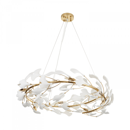 Candelabre - Lampa suspendata BOTANIKA, auriu/alb, diametru 80 cm - STEP INTO DESIGN