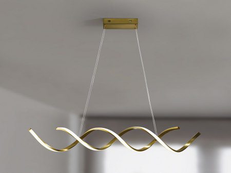 Iluminat zona living - Lampa suspendata LED DIDO aurie, 3000K, lungime 116 cm - SCHULLER