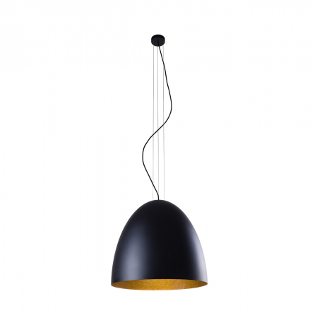Lampi suspendate - Lampa suspendata neagra cu auriu EGG L 55 cm