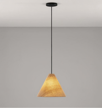 Lampi suspendate - Lampa suspendata ELYSIAN, lemn natural, 1*E27, diametru 30 cm - NOVA LUCE