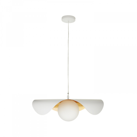 Lustră suspendată ENZO, alb/auriu, 40 cm - Step into Design