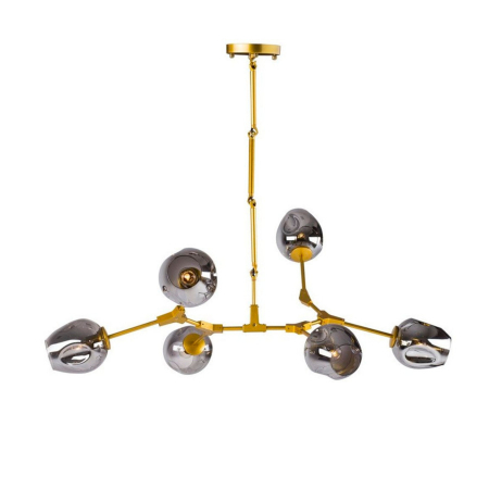 Candelabre - Lampă suspendată MODERN ORCHID, aurie/smoky, 130 cm - Step into Design