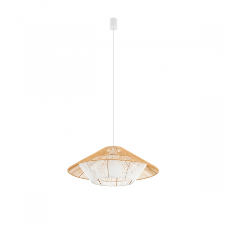 Lampi suspendate - Lampa suspendata JAPANDI M, lemn/alb, 1*E27, diametru 60 cm - NOWODVORSKI