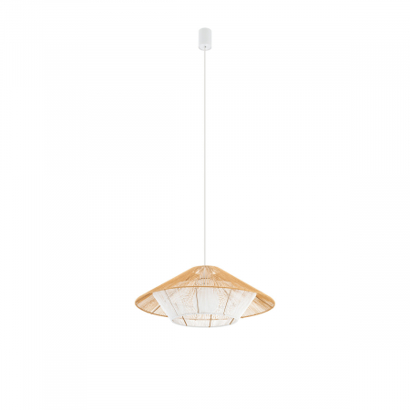 Lampi suspendate - Lampa suspendata JAPANDI S, lemn/alb, 1*E27, diametru 50 cm - NOWODVORSKI