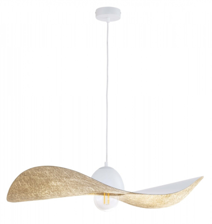 Lampi suspendate - Lampa suspendata KAPELLO, alb/auriu, 1*E27, 60W, diametru 76 cm - SIGMA