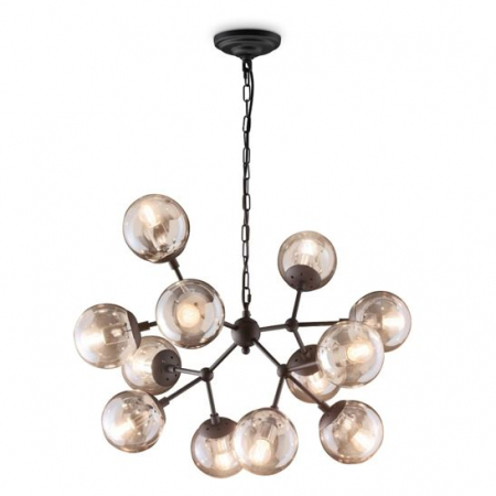 Candelabre - Candelabru KEPLER SP12, negru/chihlimbar, 12*E27, diametru 75 cm - IDEAL LUX