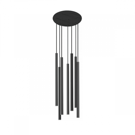 Lampa suspendata LASER VII neagra, 7*G9, 10W, diametru 30 cm - NOWODVORSKI