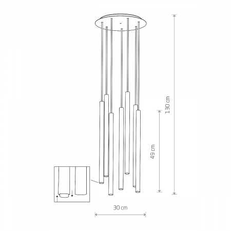 Lampa suspendata LASER VII alba, 7*G9, 10W, diametru 30 cm - NOWODVORSKI [1]