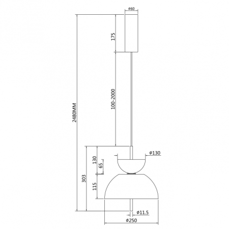 Lampa suspendata LED BANGKOK II, negru, 12W, 3000K, diametru 25 cm - MAYTONI [4]