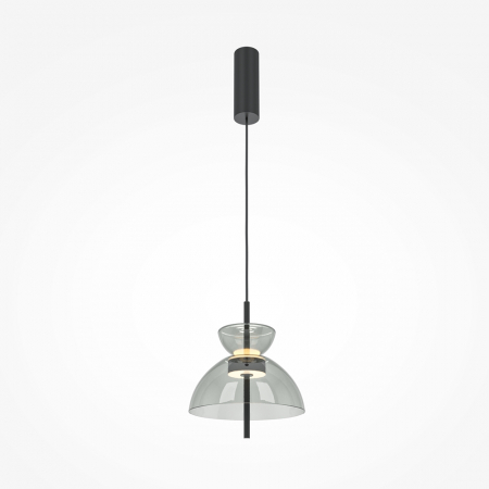 Lampi suspendate - Lampa suspendata LED BANGKOK II, negru/gri, 12W, 3000K, diametru 25 cm - MAYTONI