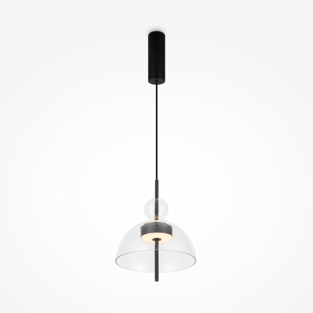Lampi suspendate - Lampa suspendata LED BANGKOK neagra, 12W, 3000K, diametru 25 cm - MAYTONI