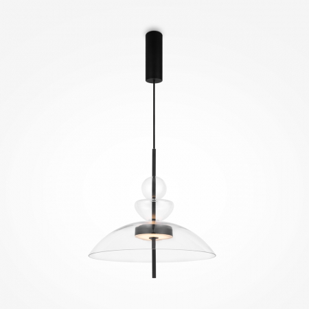 Lampi suspendate - Lampa suspendata LED BANGKOK neagra, 12W, 3000K, diametru 40 cm - MAYTONI