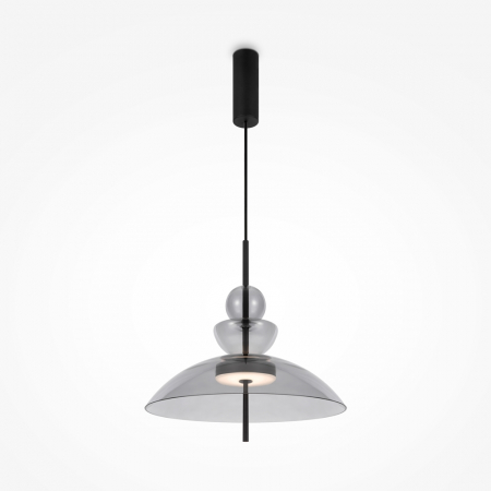 Lampi suspendate - Lampa suspendata LED BANGKOK, negru/gri, 12W, 3000K, diametru 40 cm - MAYTONI