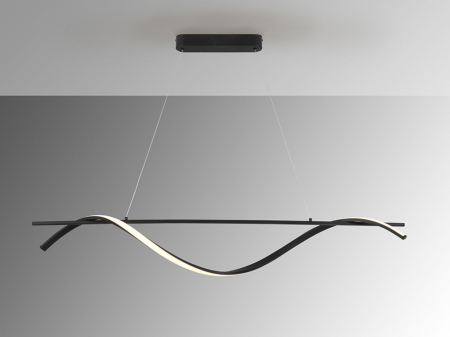 LED - Lampa suspendata LED BOA, negru, 3000K, 1350 lm, lungime 150 cm - SCHULLER