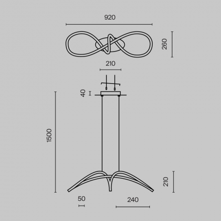 Lampa suspendata LED CURVE, auriu, 4000K, 2800 lm, lungime 92 cm - MAYTONI [6]