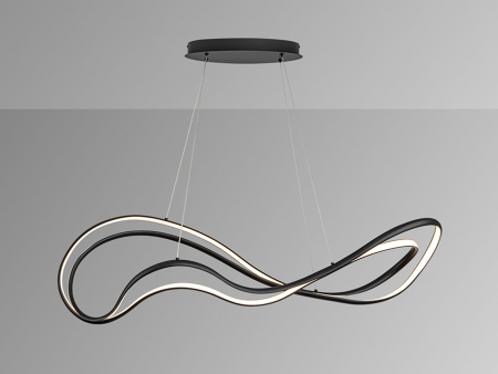 LED - Lampa suspendata LED DANZA, negru, dimabila, 3000K, 3064 lm, lungime 115 cm - SCHULLER