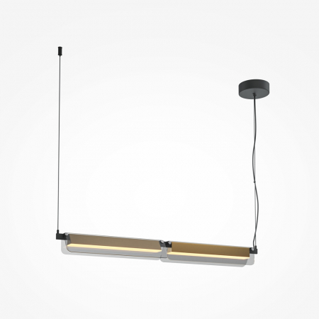 Lampa suspendata LED FLAT, negru/alama, 3000K, 2480 lm, lungime 93 cm - MAYTONI [2]