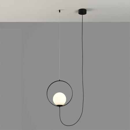 LED - Lampa suspendata LED HALO 1L, negru/alb, 2700-3000K, 370 lm - ACB