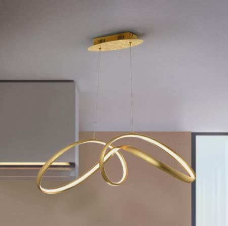 LED - Lampa suspendata LED LIA, auriu, 3000K, 1800 lm, lungime 85 cm - SCHULLER