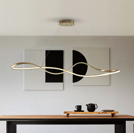 LED - Lampa suspendata LED LIA, dimabila, auriu, 2800 lm, lungime 146 cm - SCHULLER