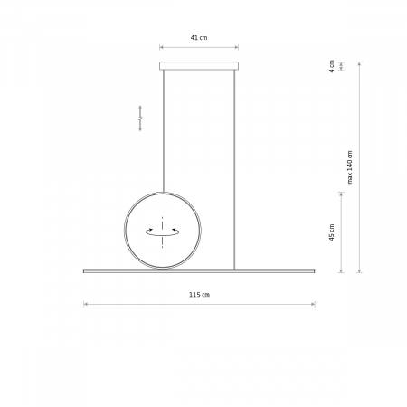 Lampa suspendata LED LINEO neagra, 115 cm - NOWODVORSKI 11879 [4]