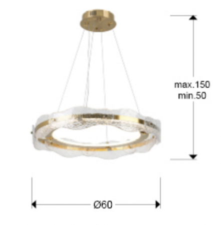 Lampa suspendata LED LIRA aurie, 3000K, diametru 60 cm - SCHULLER [3]