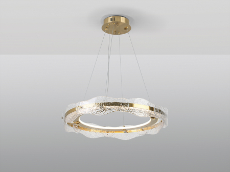 LED - Lampa suspendata LED LIRA aurie, 3000K, diametru 60 cm - SCHULLER
