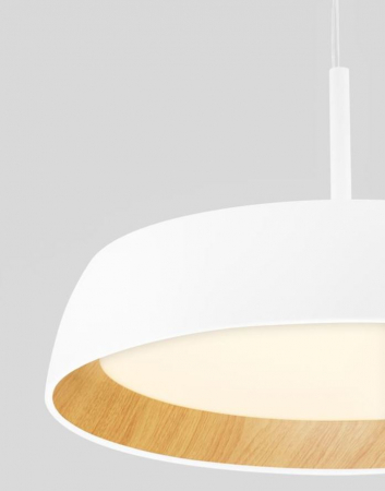 Lampa suspendata LED SIGI, alb/lemn, dimabila, 3000K, 3111 lm, diametru 45 cm - NOVA LUCE [1]