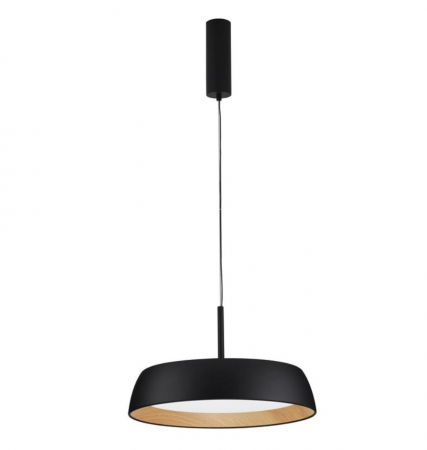 LED - Lampa suspendata LED SIGI, negru/lemn, dimabila, 3000K, 3111 lm, diametru 45 cm - NOVA LUCE