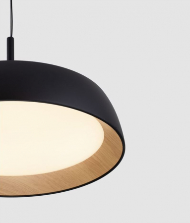 Lampa suspendata LED SIGI, negru/lemn, dimabila, 3000K, 3111 lm, diametru 45 cm - NOVA LUCE [1]