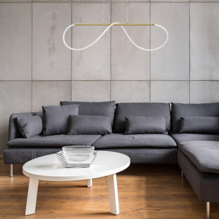 Lampa suspendata LED TIRIAC, auriu/alb, 3000K, 3146 lm, lungime 90 cm - NOVA LUCE [3]
