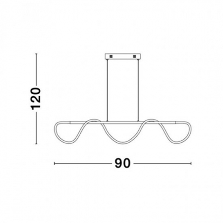 Lampa suspendata LED TIRIAC, auriu/alb, 3000K, 3146 lm, lungime 90 cm - NOVA LUCE [4]
