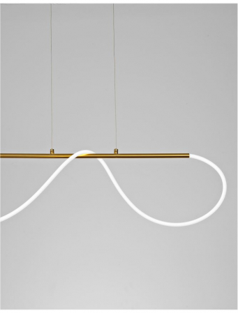 Lampa suspendata LED TIRIAC, auriu/alb, 3000K, 3146 lm, lungime 90 cm - NOVA LUCE [1]