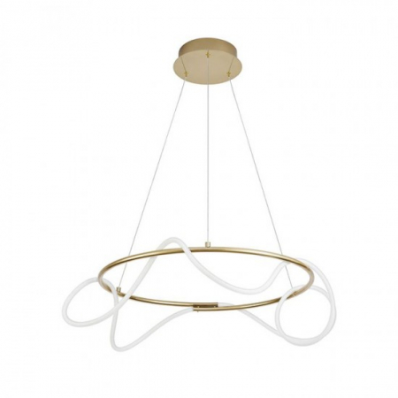 LED - Lampa suspendata LED TIRIAC, auriu/alb, 3000K, 4581 lm, diametru 70 cm - NOVA LUCE