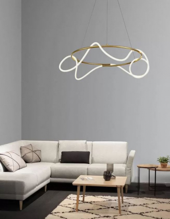 Lampa suspendata LED TIRIAC, auriu/alb, 3000K, 4581 lm, diametru 70 cm - NOVA LUCE [2]