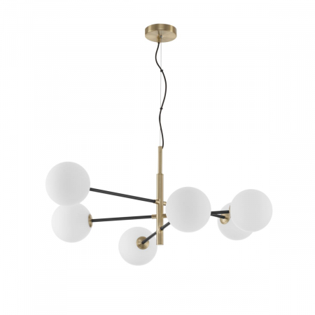 Lampi suspendate - Lampa suspendata neagra cu auriu VITRA 103 cm - Nova Luce
