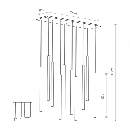 Lampa suspendata LASER X alba, 10*G9, lungime 78 cm - NOWODVORSKI [1]
