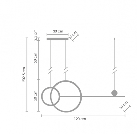 Lampă suspendată LED NEW AGE neagră, 120 cm - step into design [4]