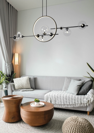 Lampă suspendată ORION DOUBLE neagră, 145 cm - Step into Design [1]