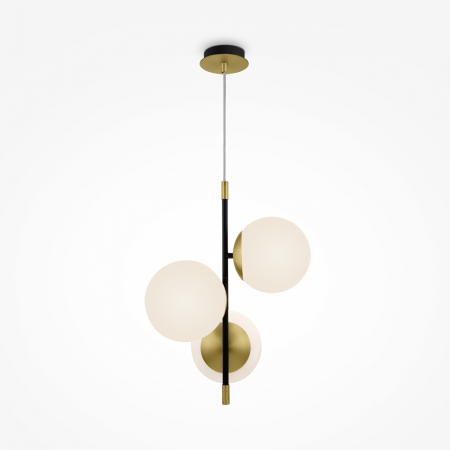 Lampi suspendate - Lampa suspendata NOSTALGIA, auriu/negru, 3*E14, 40W, inaltime 43 cm - MAYTONI