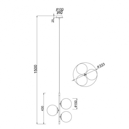 Lampa suspendata NOSTALGIA, auriu/negru, 3*E14, 40W, inaltime 43 cm - MAYTONI [3]