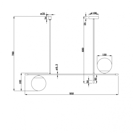Lampa suspendata NOSTALGIA LINEAR, auriu/negru, lungime 95 cm - MAYTONI [4]
