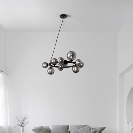 Lampă suspendată ODILLIA, negru/gri, 11*G9, diametru 64.2 cm - NOVA LUCE [5]