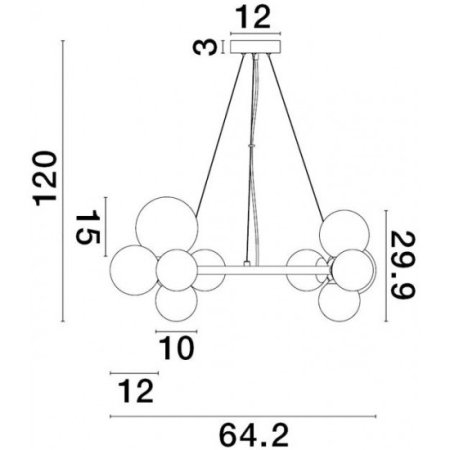 Lampă suspendată ODILLIA, negru/gri, 11*G9, diametru 64.2 cm - NOVA LUCE [3]