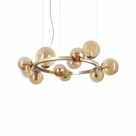 Lampa suspendata PERLAGE SP11, auriu/amber, diametru 73 cm - Ideal lux