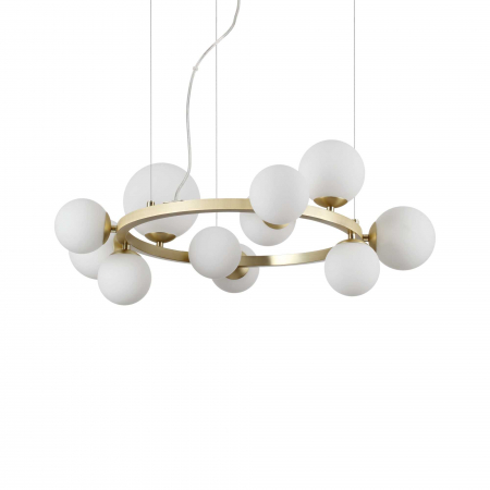 Lampa suspendata PERLAGE SP11, auriu/alb, diametru 73 cm - Ideal lux